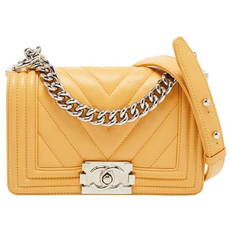 chanel yellow chevron bag|Chanel Chevron resale.